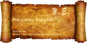 Marjanov Euniké névjegykártya